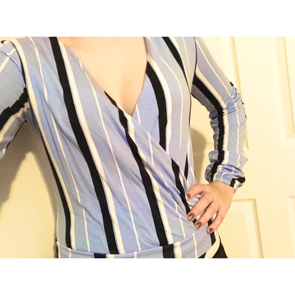 🌱2/$15 Striped Long Sleeve Faux Wrap - Picture 2 of 2